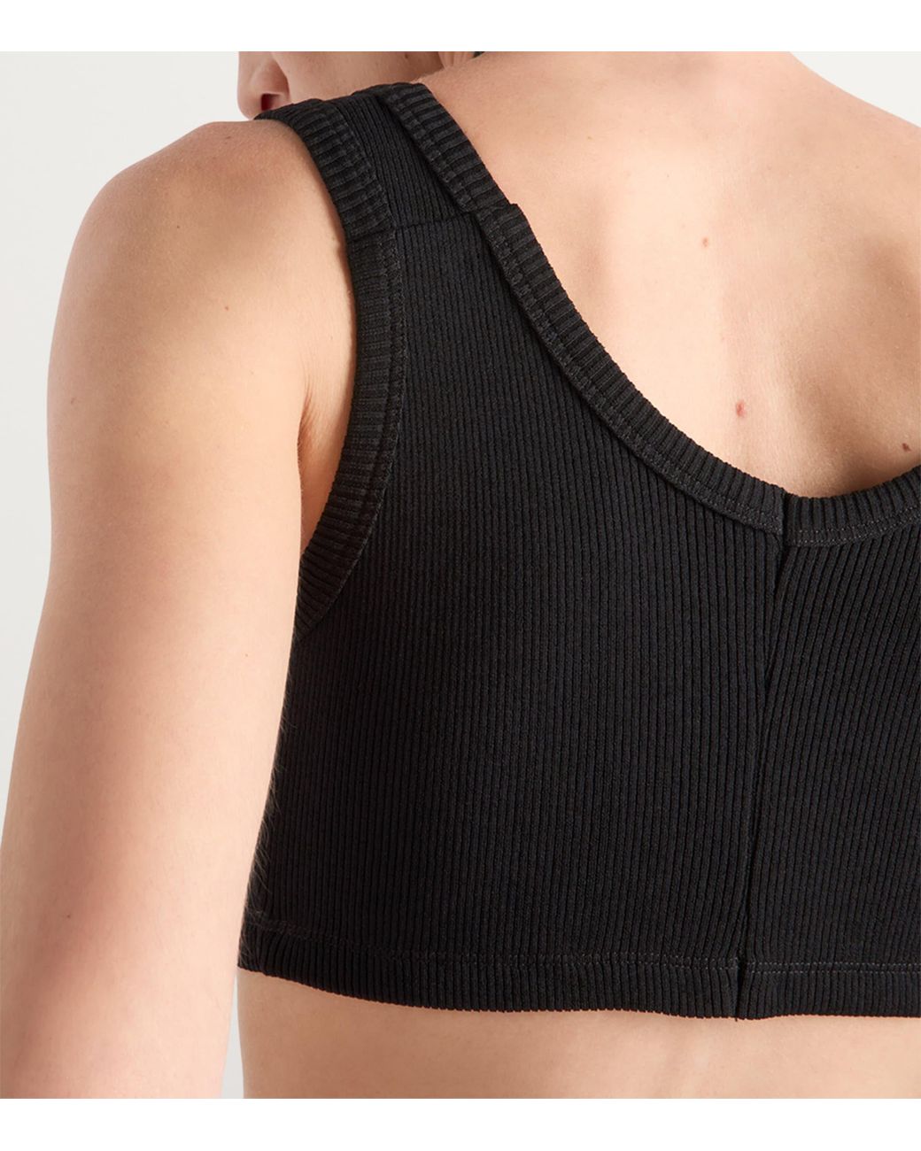 Prada Black Ribbed Jersey Crop Top