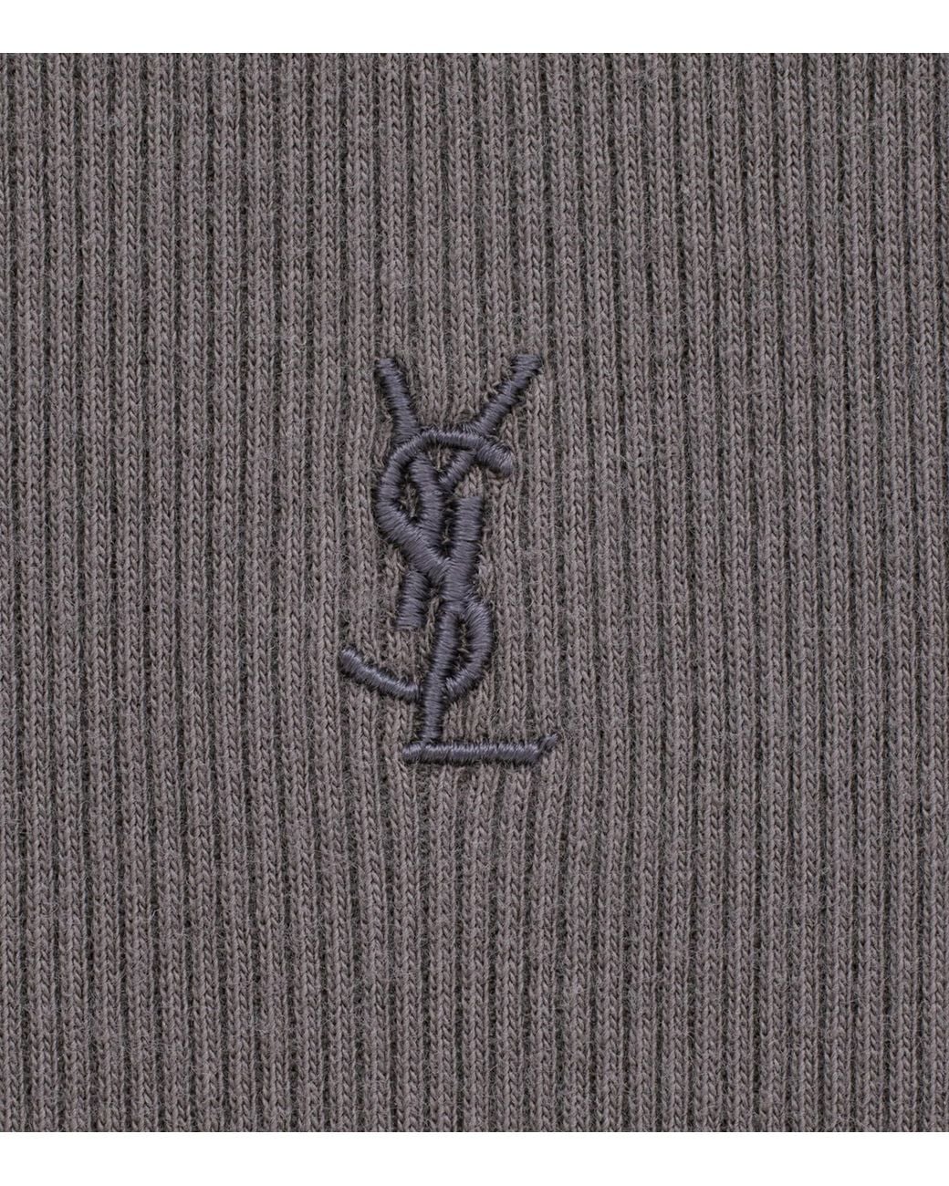 Saint Laurent Gray Cotton Cassandre Vest for men