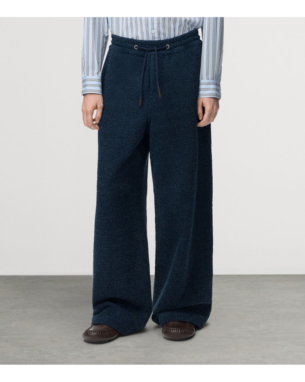 Loewe Blue Textured Drawstring Trousers for men