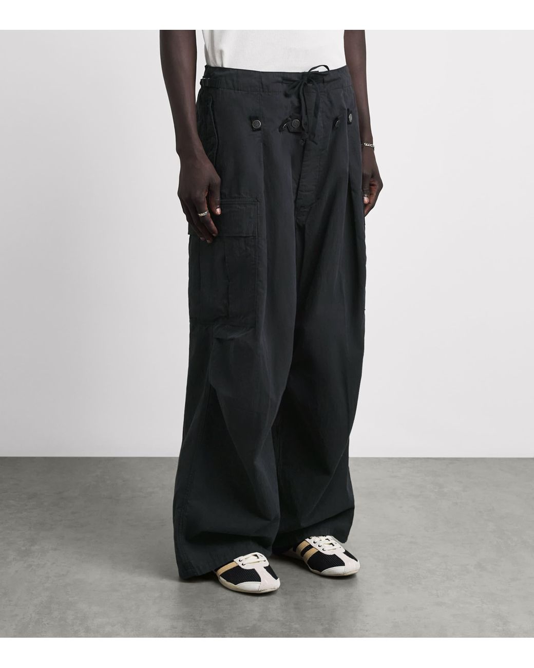 Kapital Black Ripstop Jumbo Cargo Trousers for men