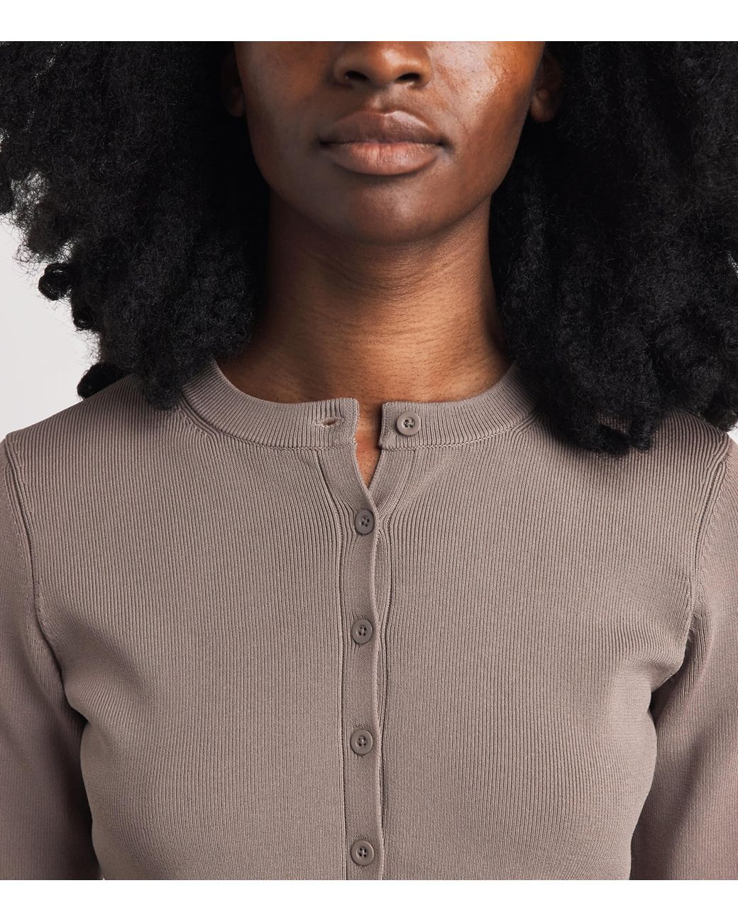 Skims Gray Refined Knit Crop Cardigan