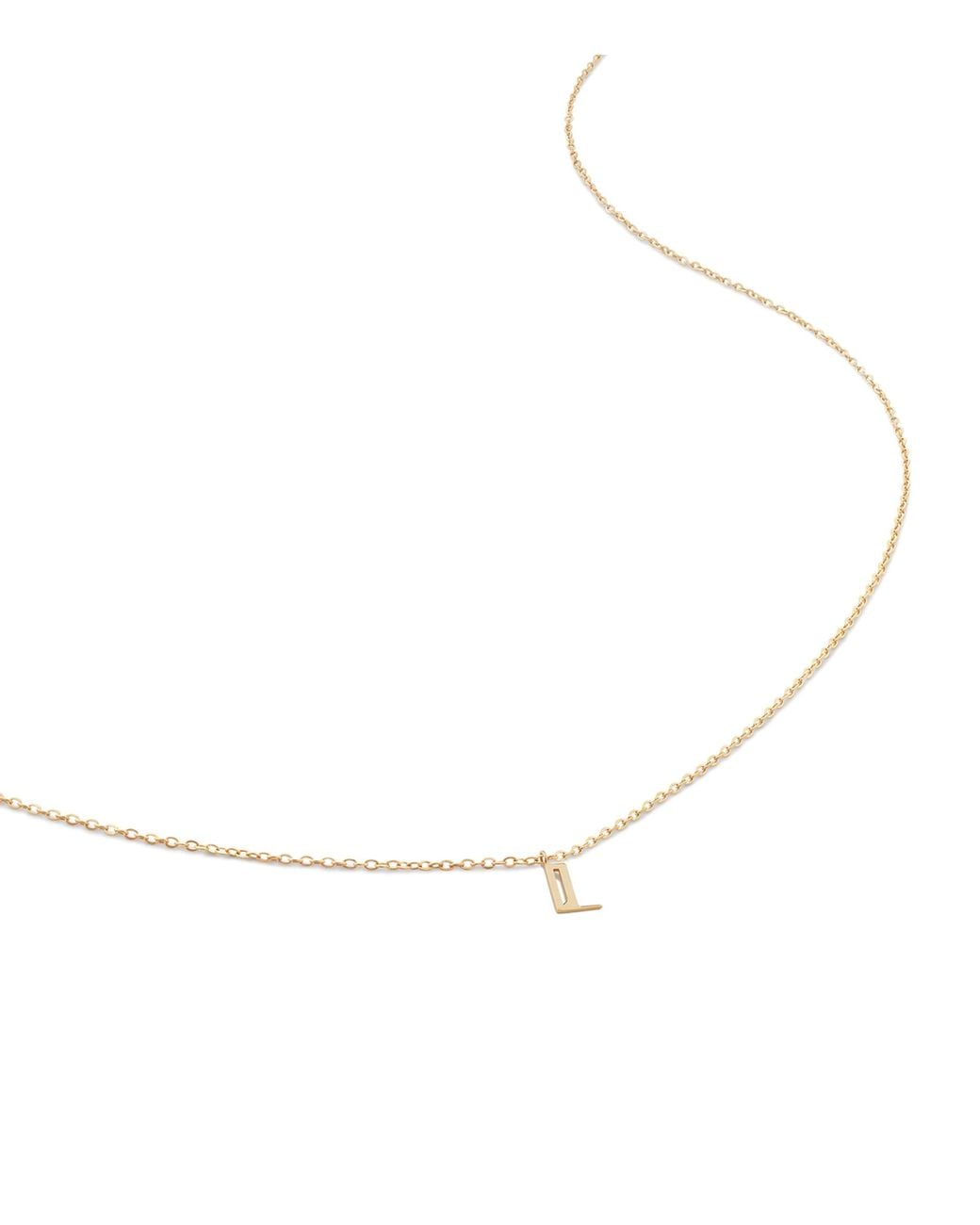Monica Vinader Metallic Mini L Initial Necklace