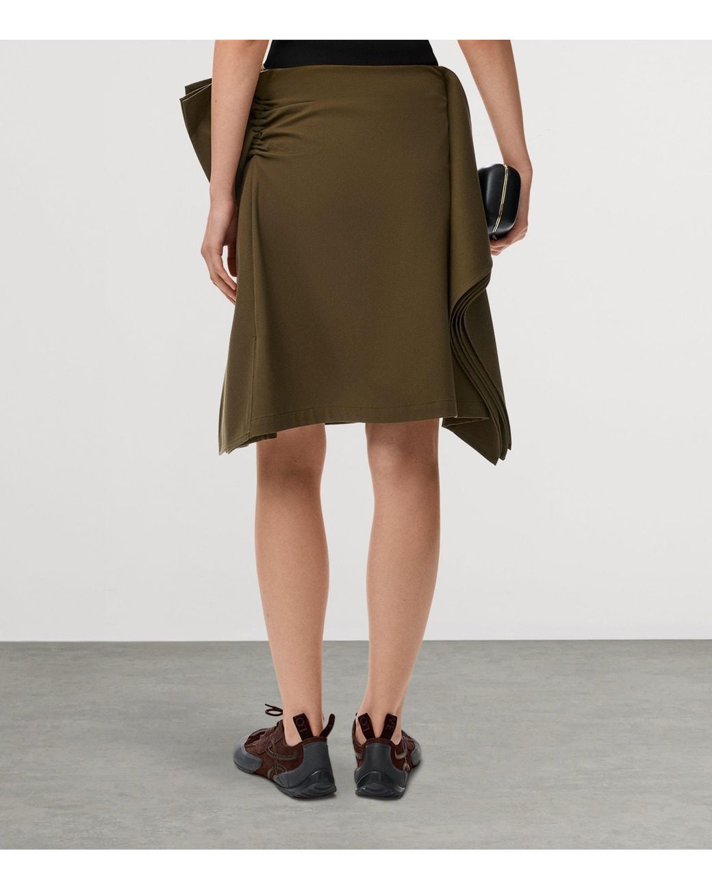 Loewe Green Asymmetric Midi Pencil Skirt