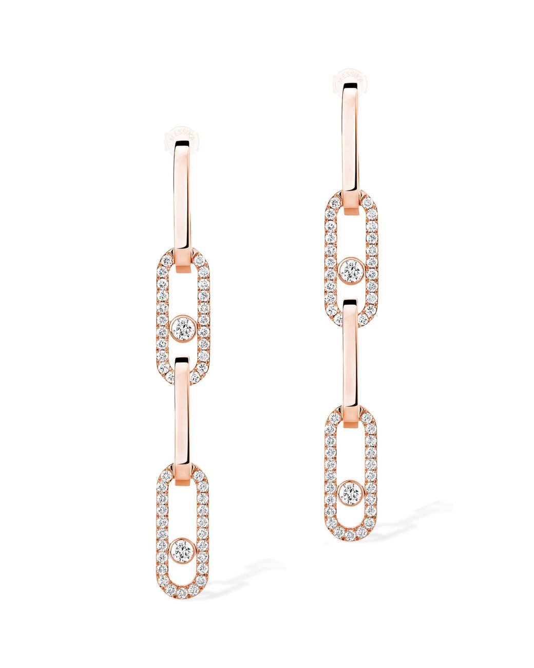 Messika White Move Link And Diamond Convertible Earrings