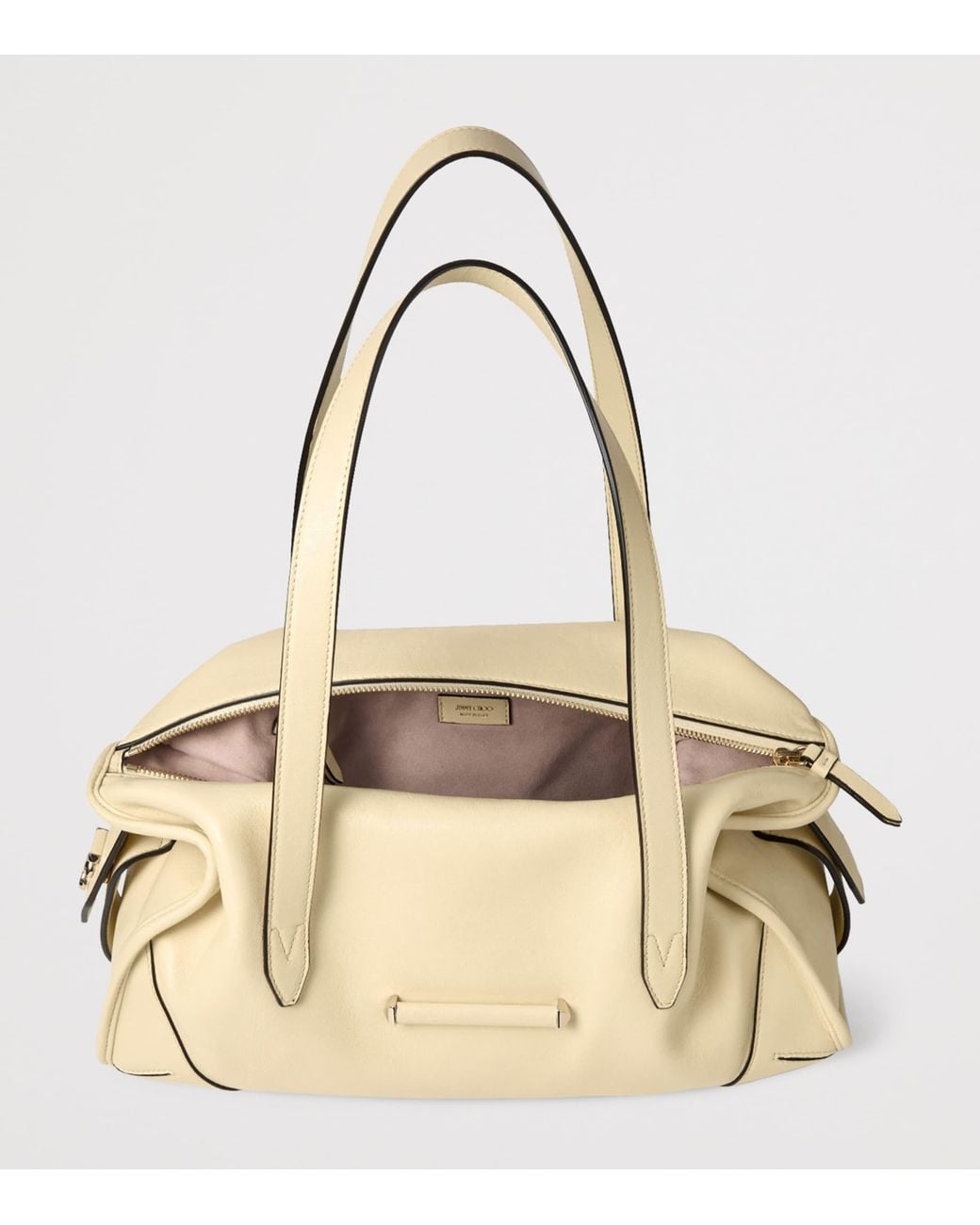 Jimmy Choo Natural Medium Leather Bar Holdall Bag