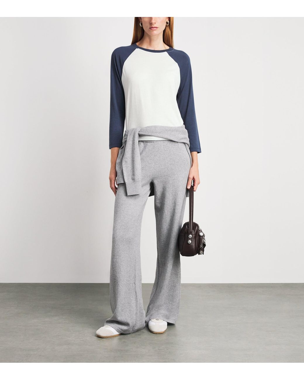 ÉTERNE Blue Cotton-Modal Baseball T-Shirt