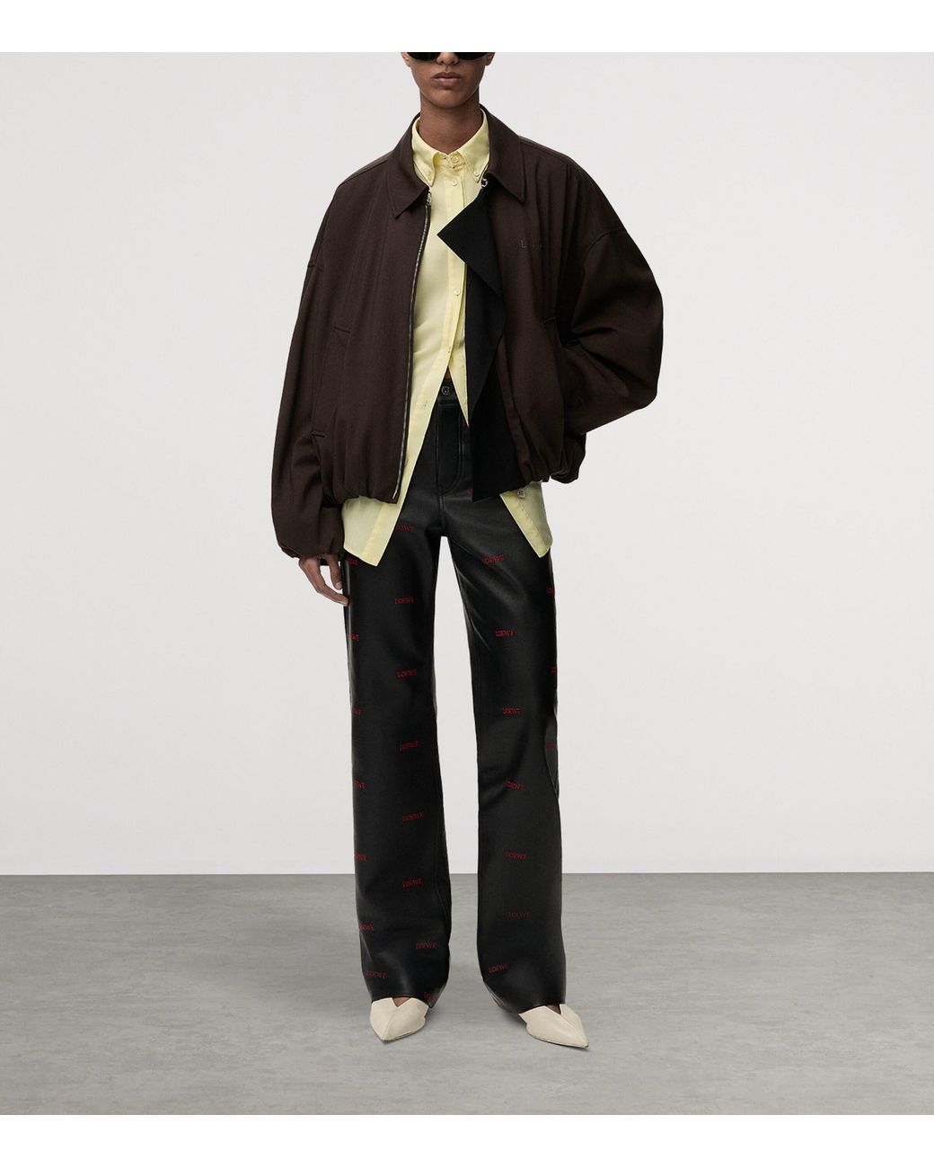 Loewe Yellow Silk-Wool Longline Shirt