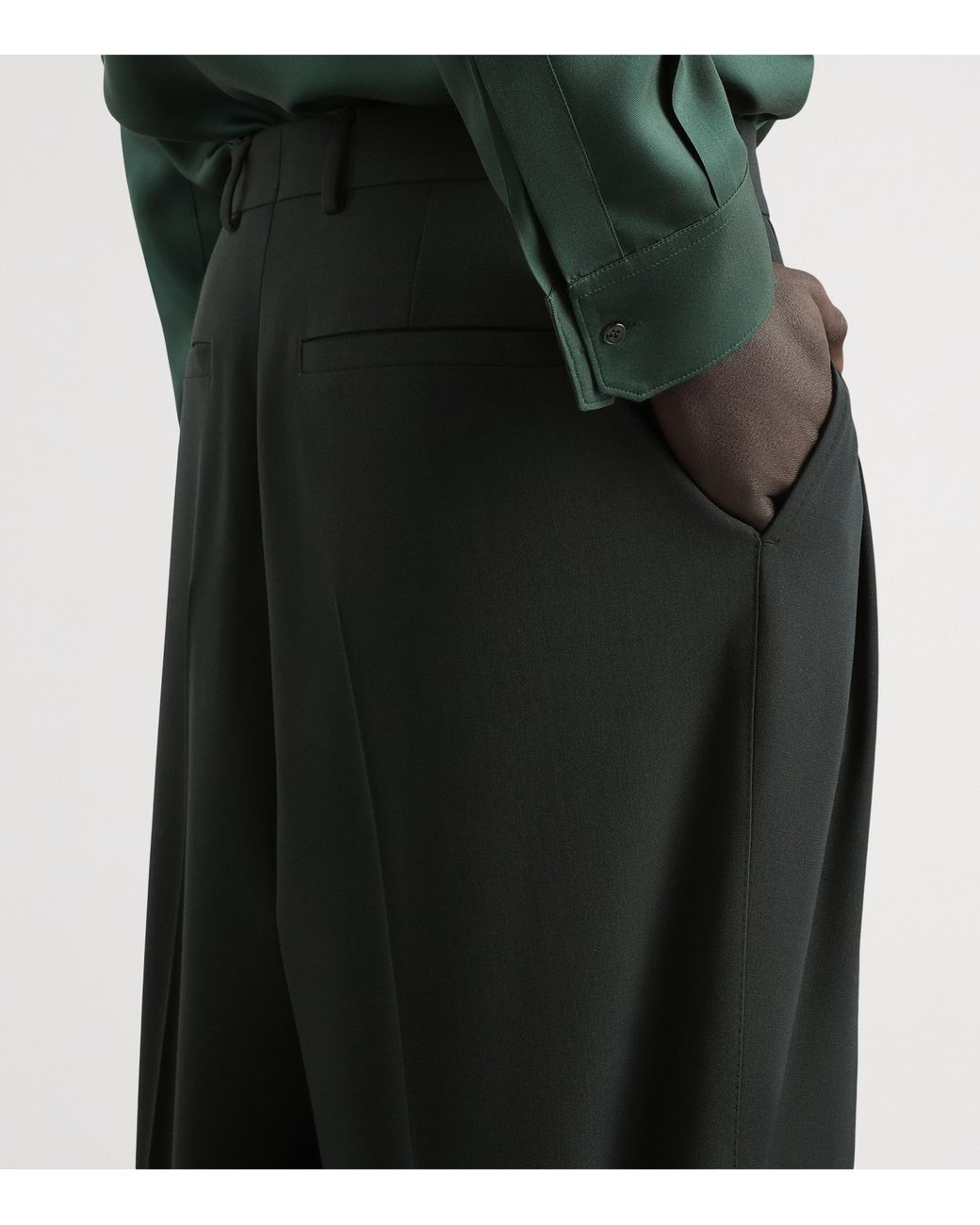 Dolce & Gabbana Black Virgin Wool Straight Trousers for men
