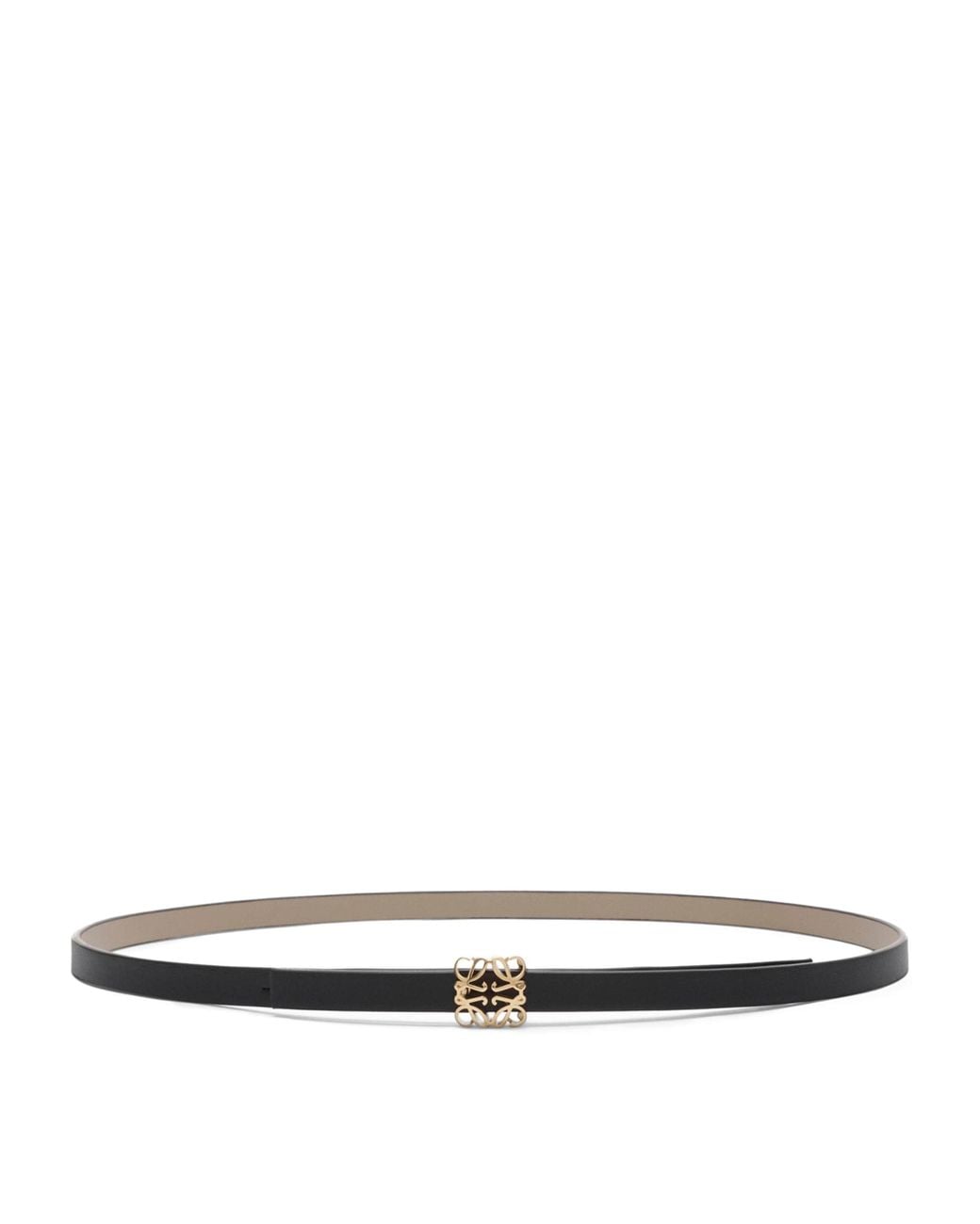 Loewe White Leather Reversible Anagram Bombé Belt