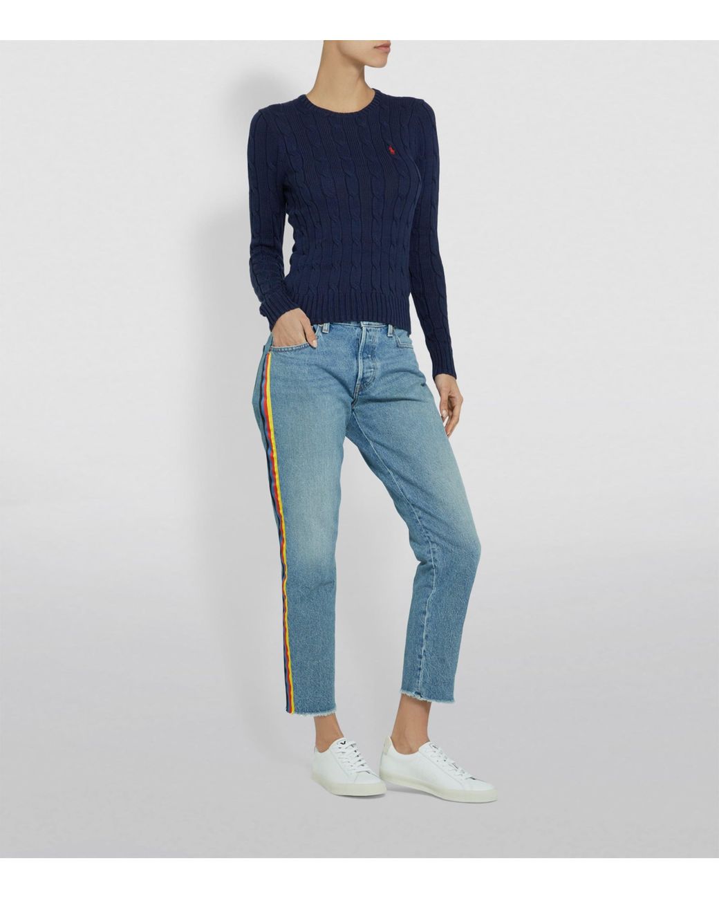 Polo Ralph Lauren Blue Cotton Cable-Knit Sweater