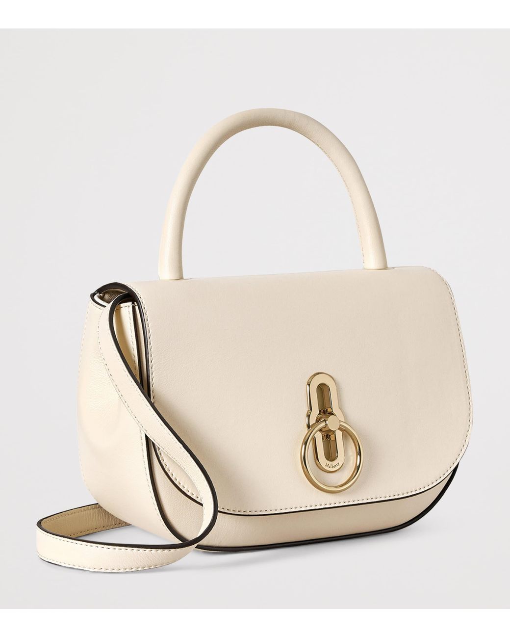 Mulberry Natural Small Leather Amberley Top-Handle Bag