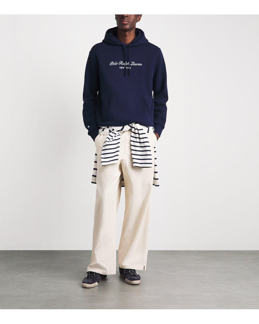 Polo Ralph Lauren Blue Embroidered Logo Hoodie for men
