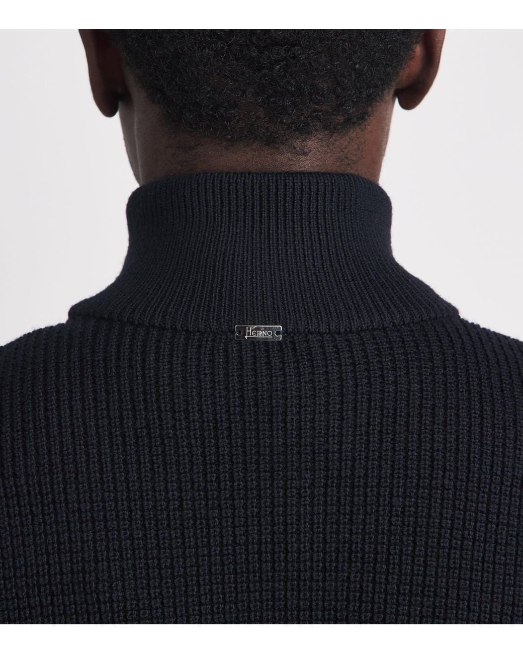 Herno Blue Down Merino Wool Hybrid Jacket for men