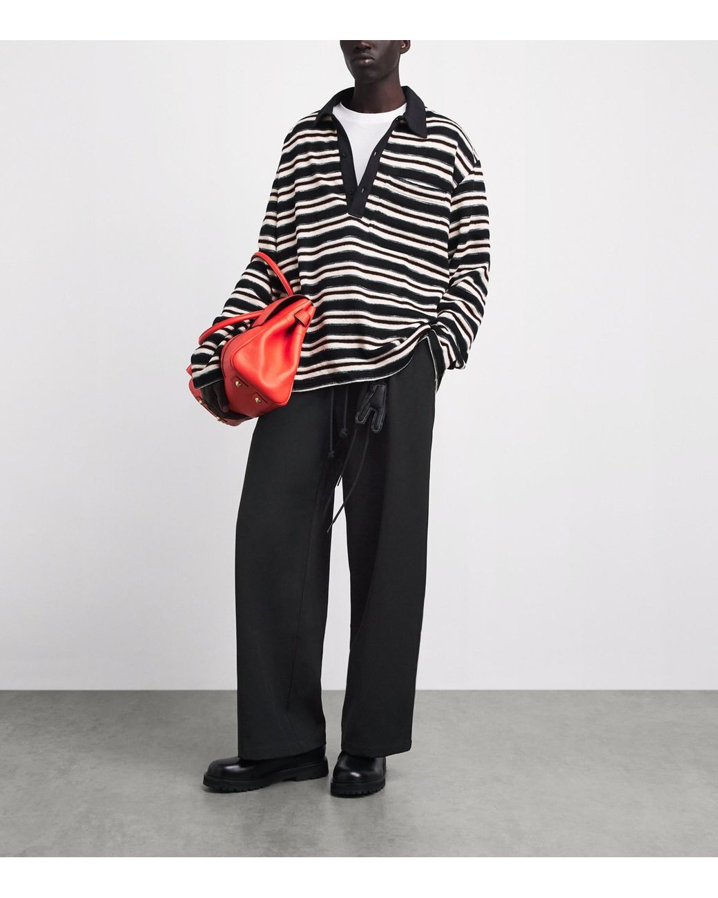 Song For The Mute Black Pleated Lounge Trousers for men