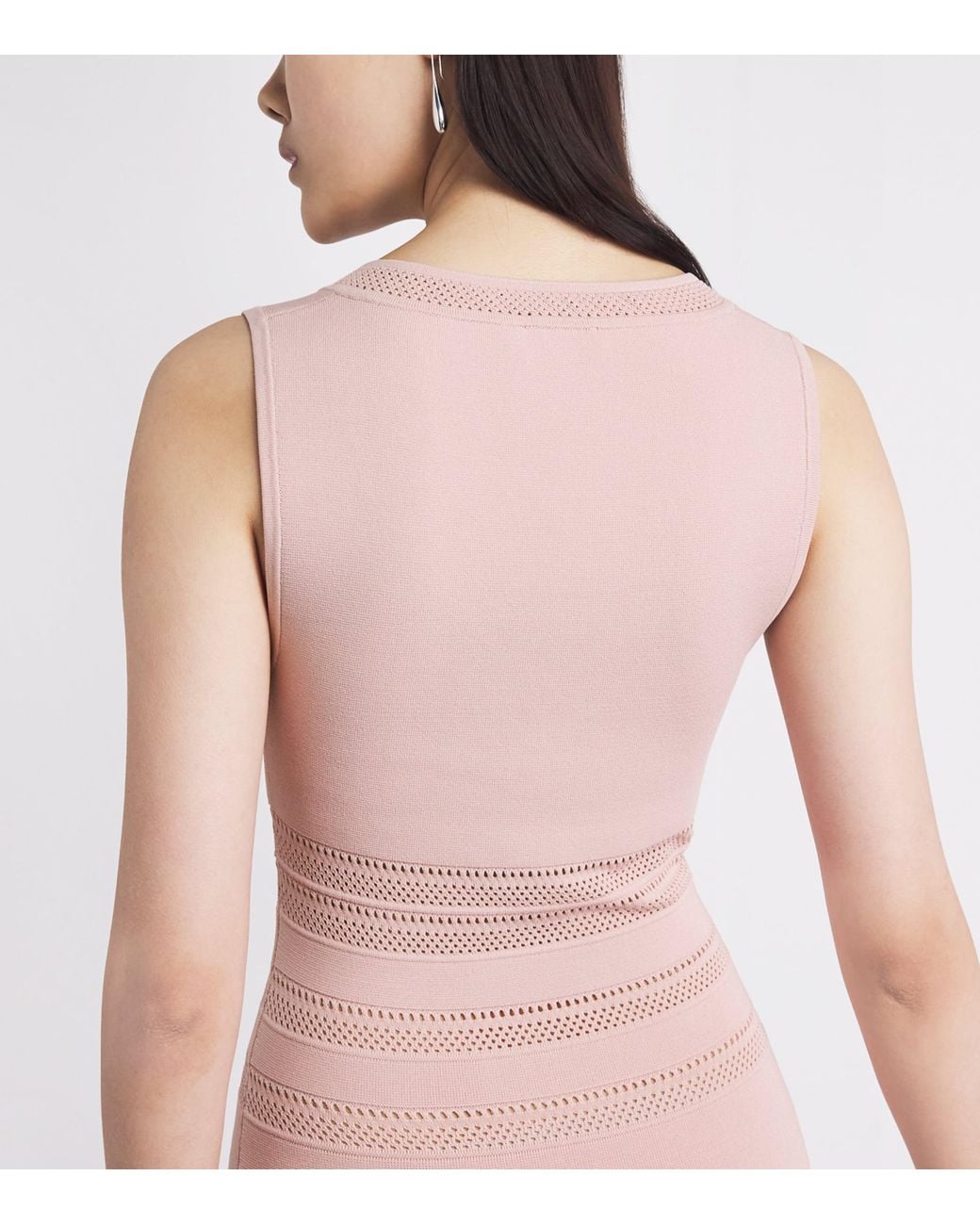L'Agence Pink Knitted Taren Midi Dress