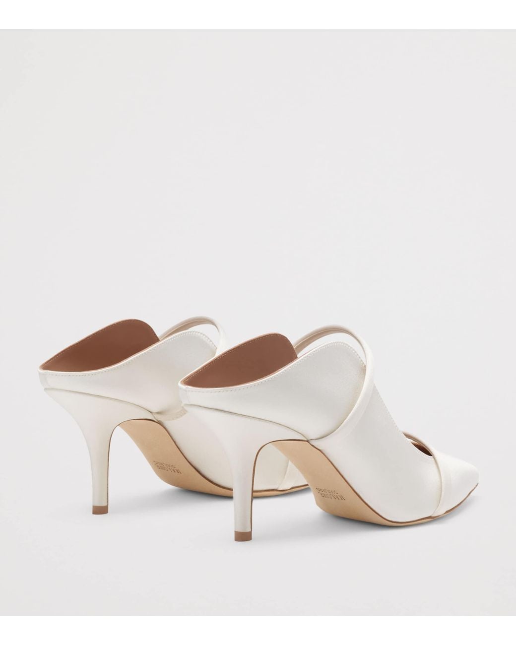 Malone Souliers White Satin Maureen Mules 70