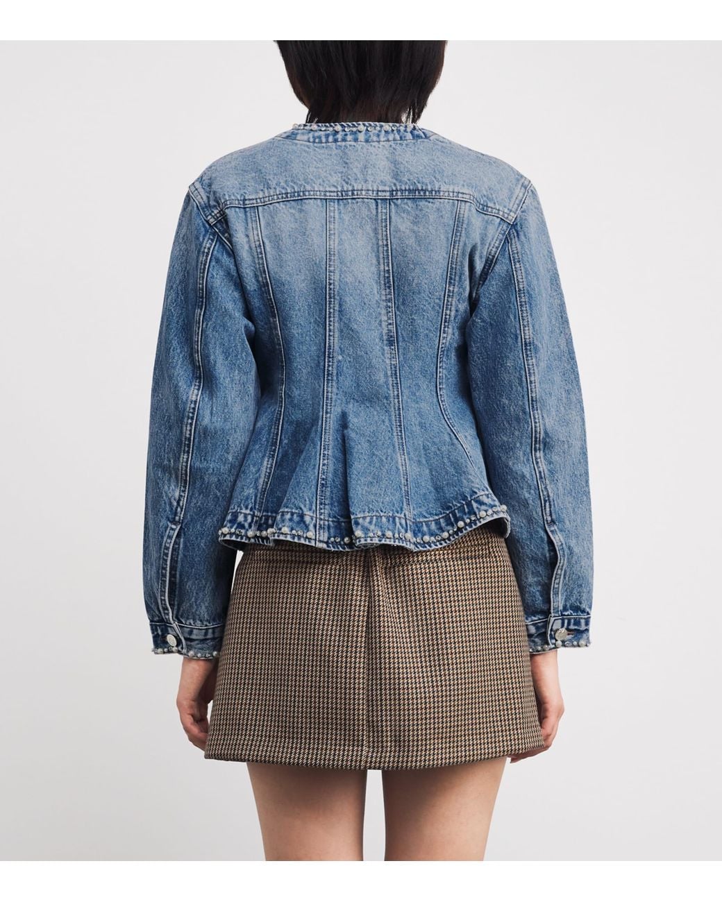 Sandro Blue Beaded Denim Jacket