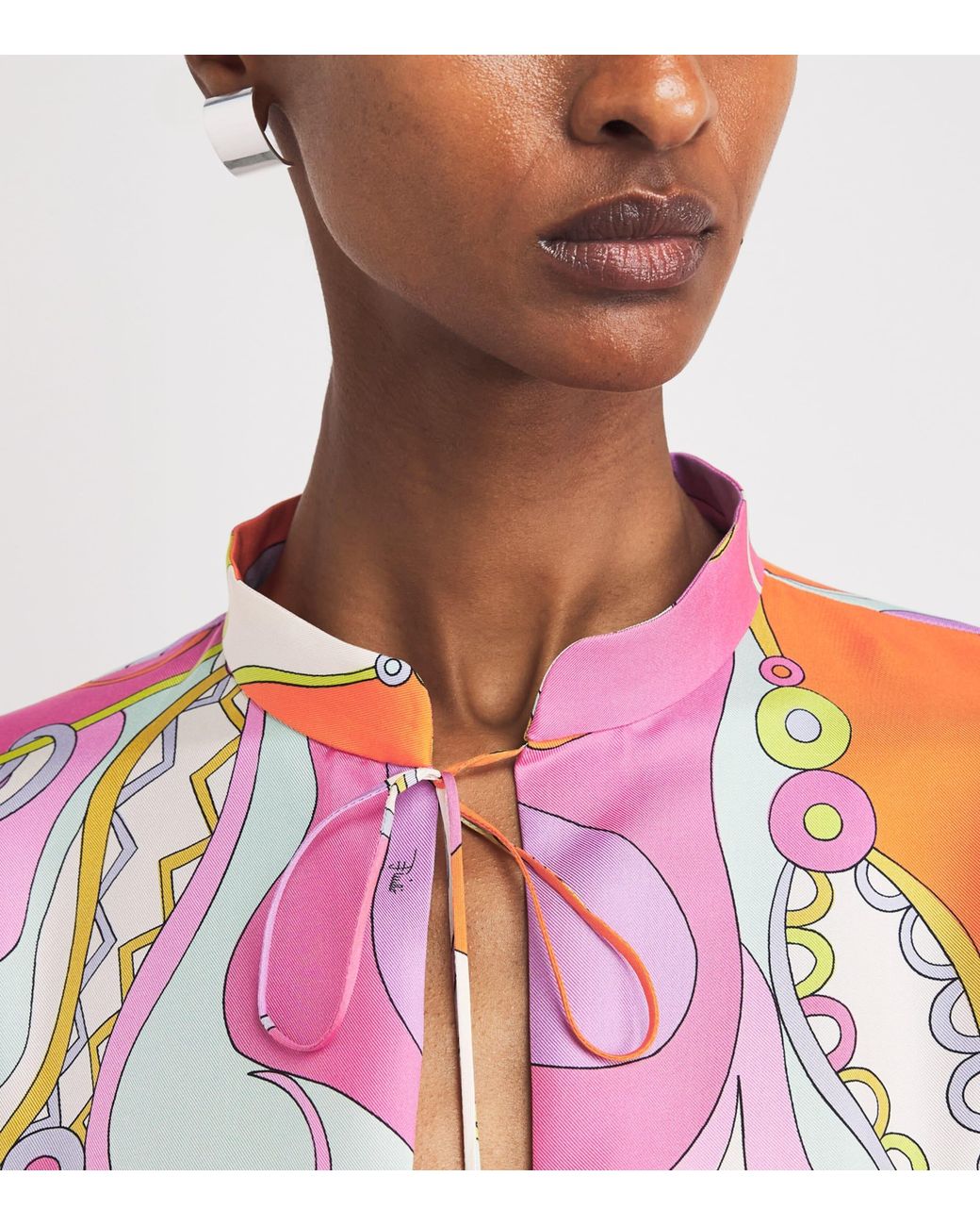 Emilio Pucci Pink Silk Printed Kaftan Maxi Dress