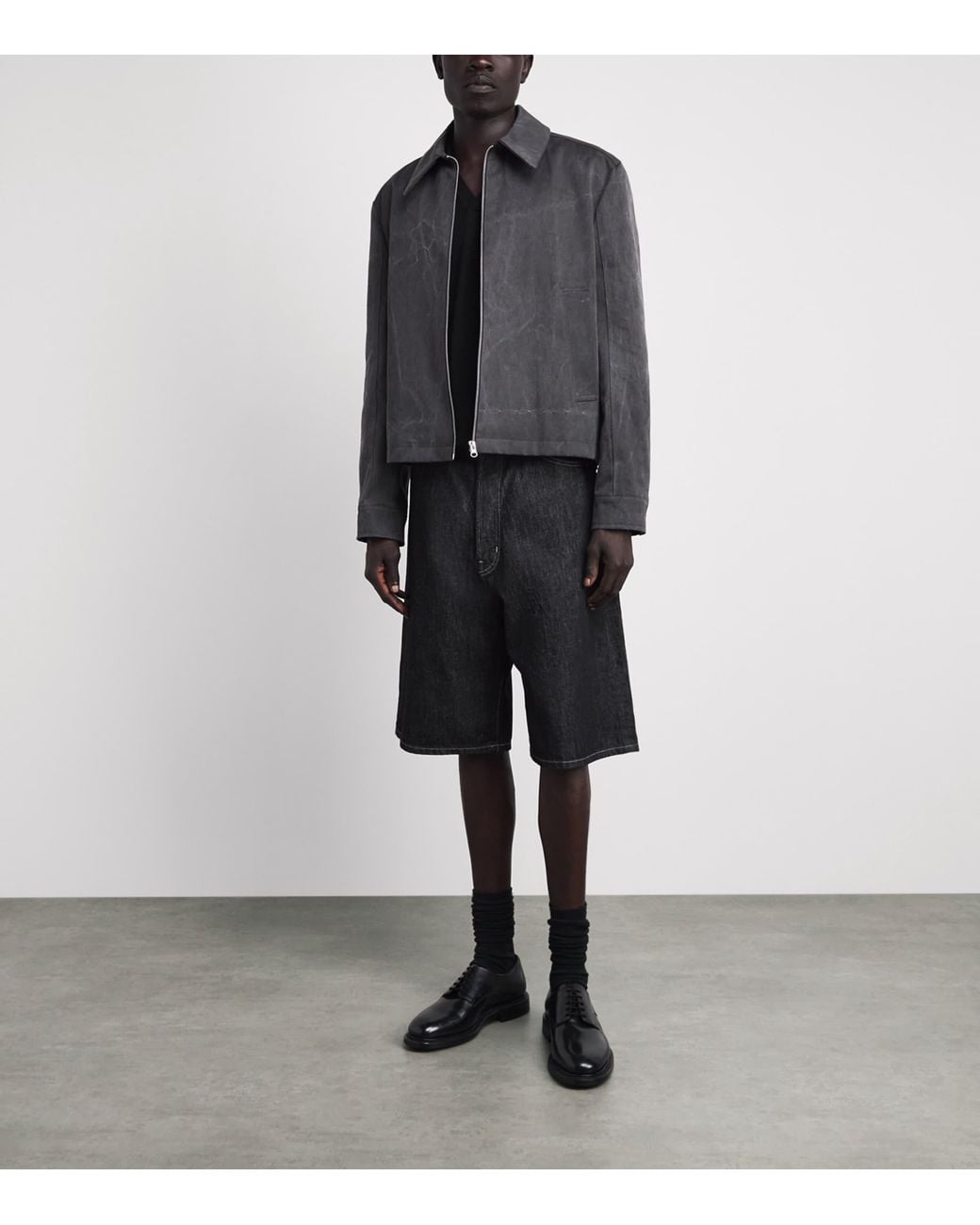 Rag & Bone Black Silk-Cotton Conrad Polo Shirt for men