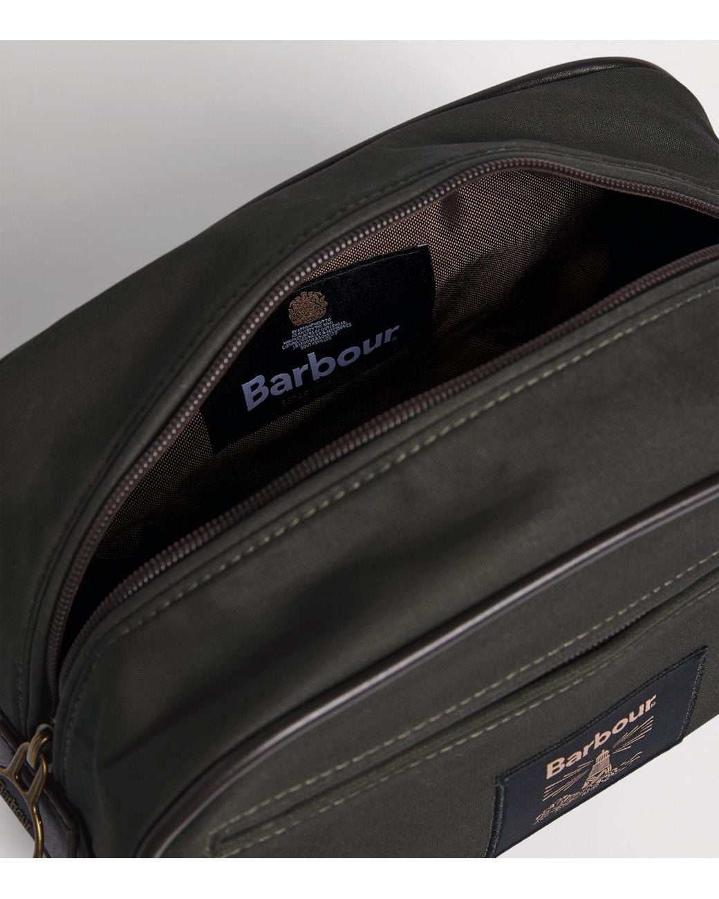 Barbour Black Waxed Wash Bag for men