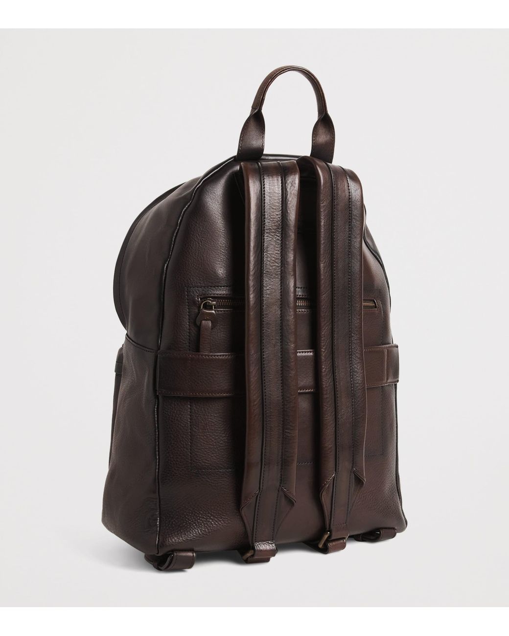 Officine Creative Black Leather Pack Backpack for men