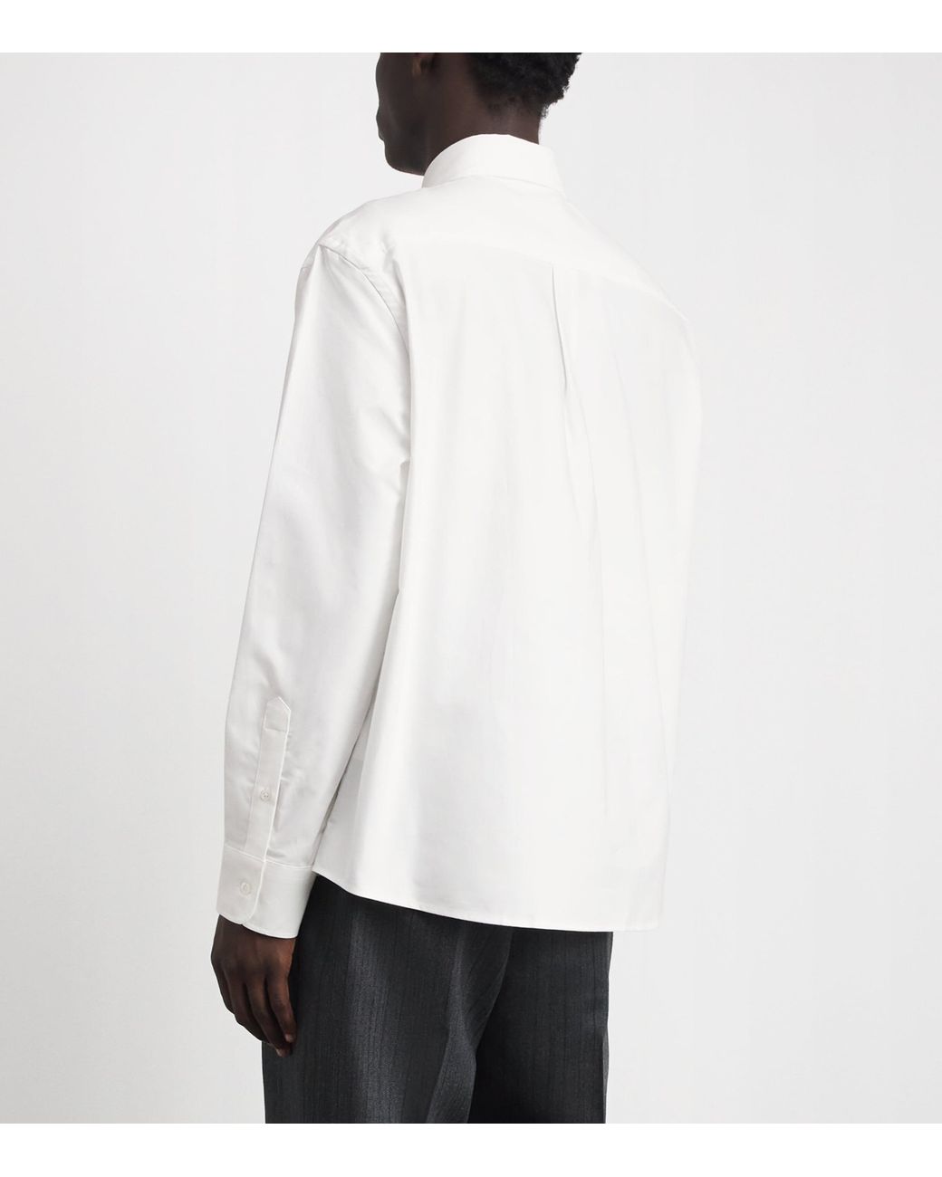Drole de Monsieur White Cotton Embroidered Logo Shirt for men