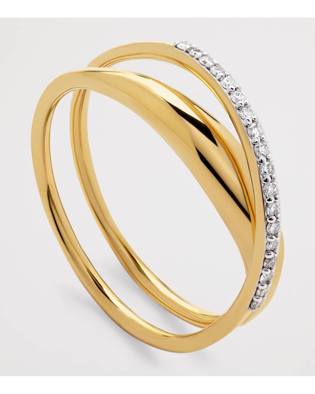Monica Vinader Metallic Vermeil And Diamond Nura Wrap Ring