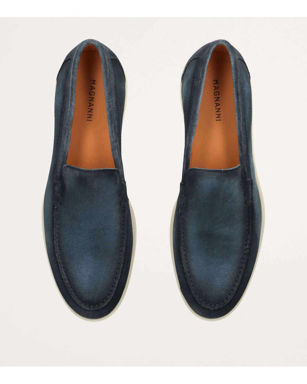 Magnanni Shoes Blue Leather Paraiso Loafers for men