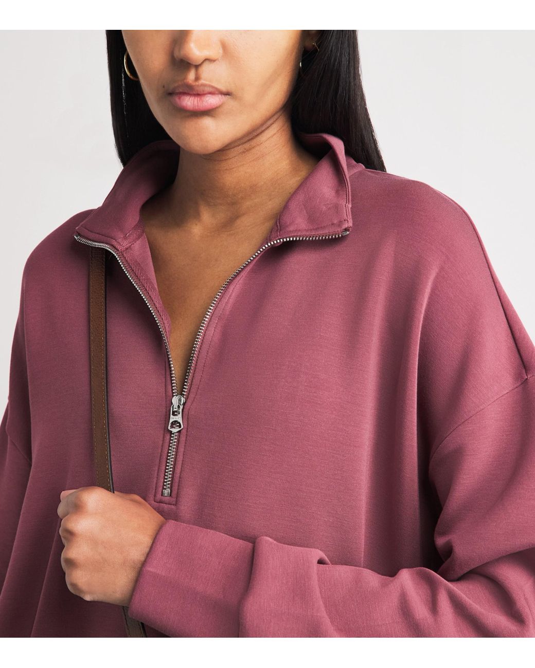 Varley Red Doublesoft Mavis Half-Zip Sweatshirt