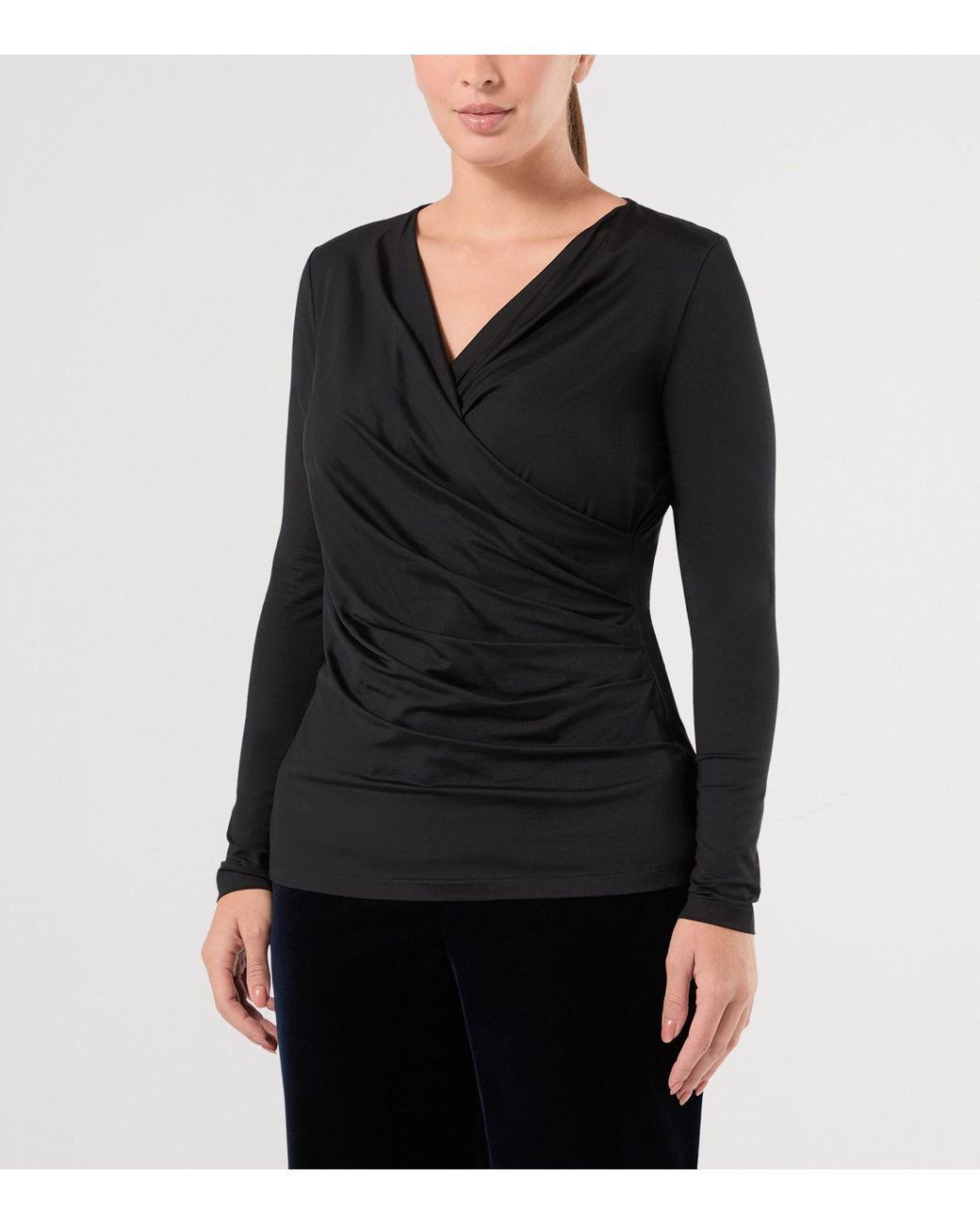 Marina Rinaldi Black Draped Top