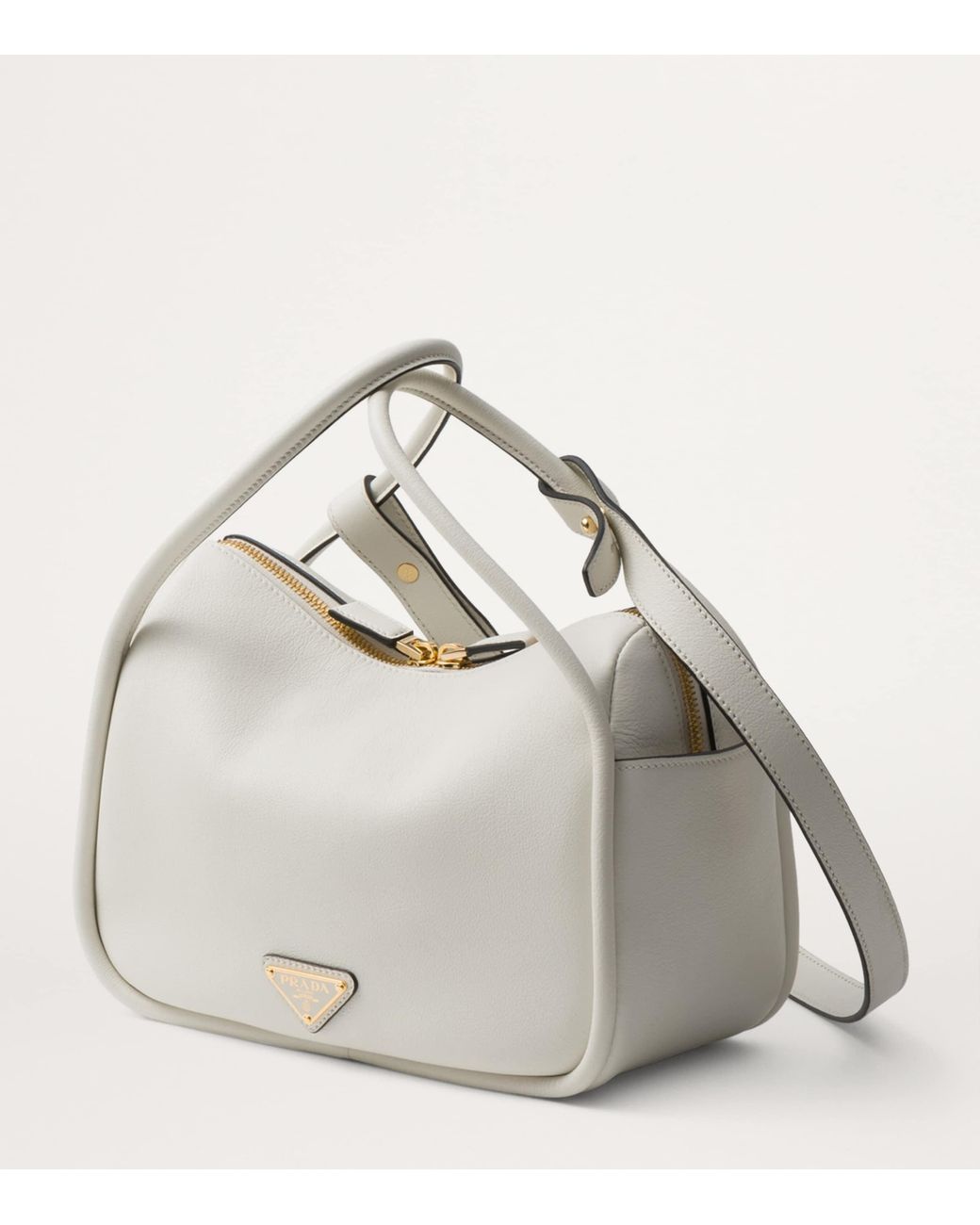 Prada Gray Leather Darling Top-Handle Bag