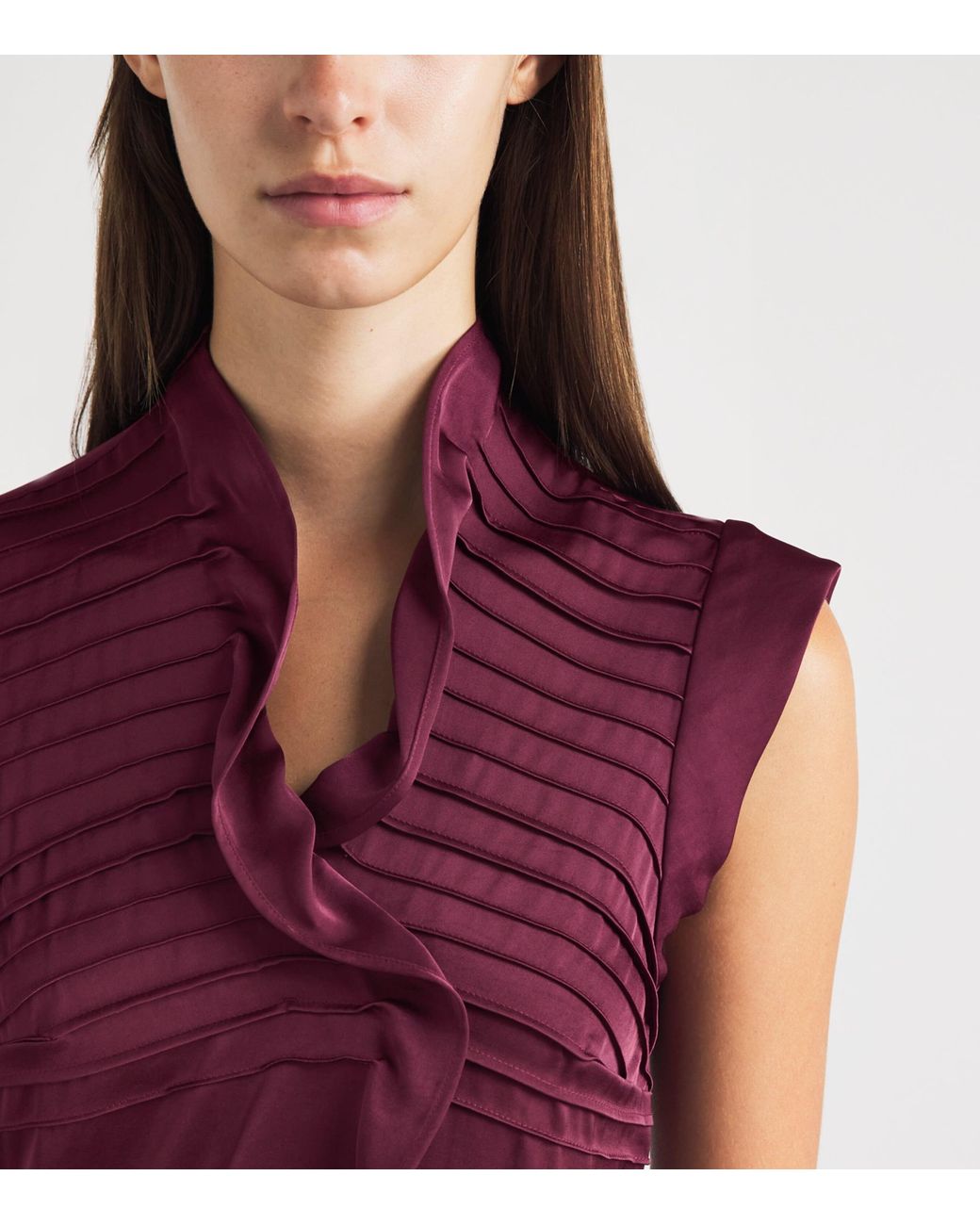 Claudie Pierlot Purple Satin Ruffled Mini Dress
