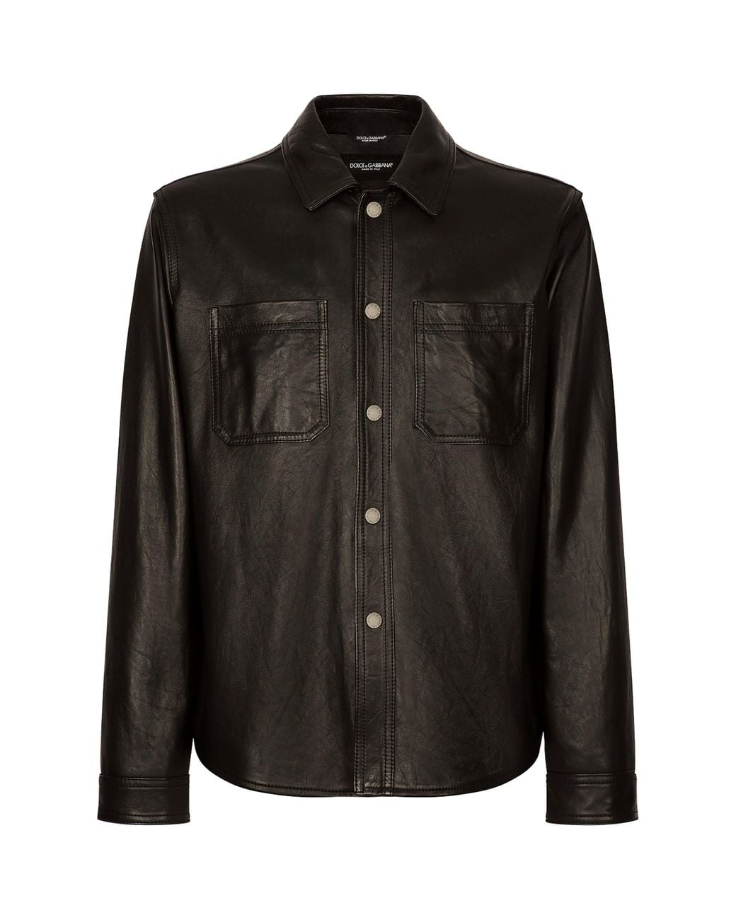 Dolce & Gabbana Black Leather Shirt for men