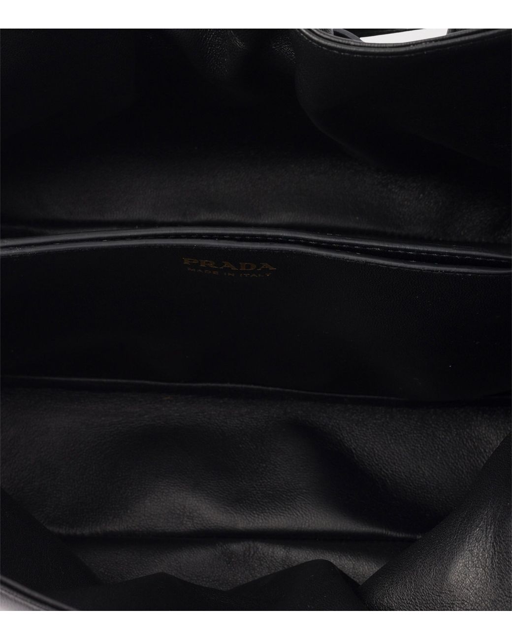 Prada Black Small Dada Leather Shoulder Bag