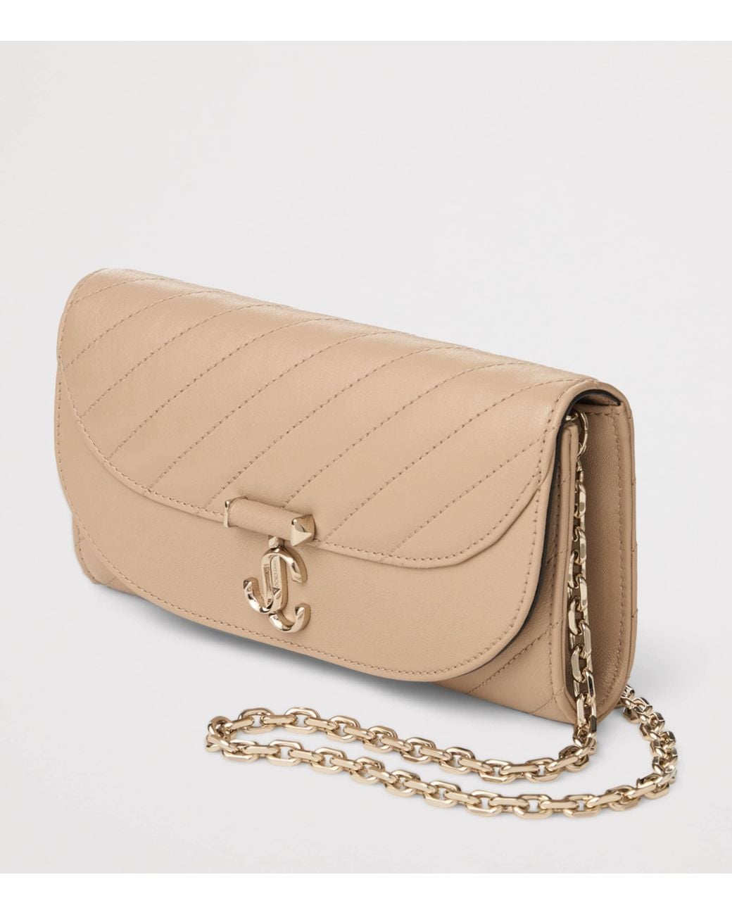 Jimmy Choo Natural Curve Leather Chain Wallet