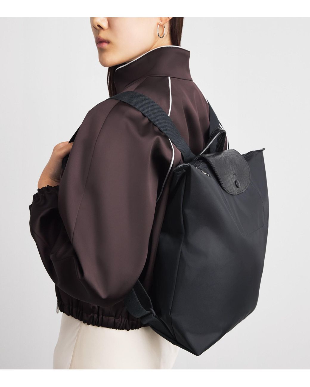 Longchamp Black Medium Le Pliage One Backpack