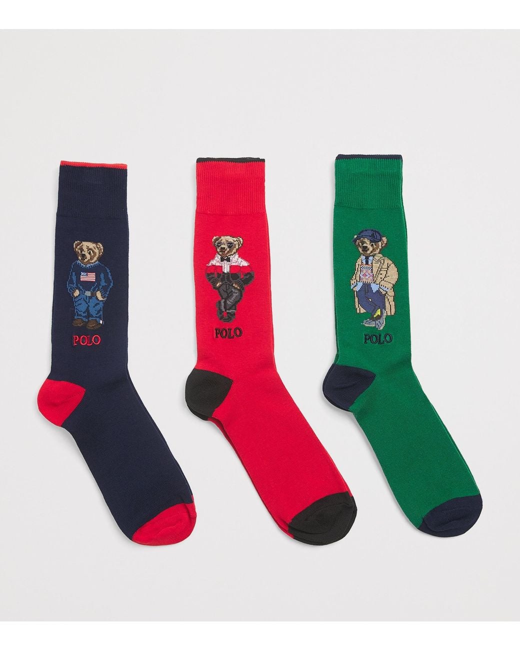 Polo Ralph Lauren Blue Cotton-Blend Polo Bear Socks for men