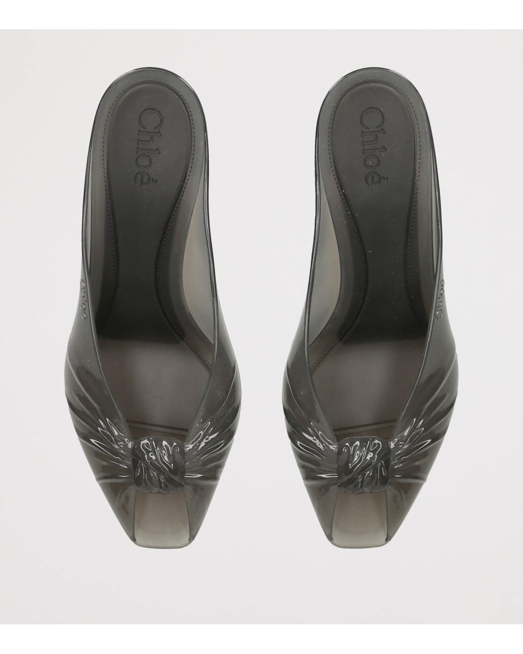 Chloé Gray Jelly Heeled Mules 30