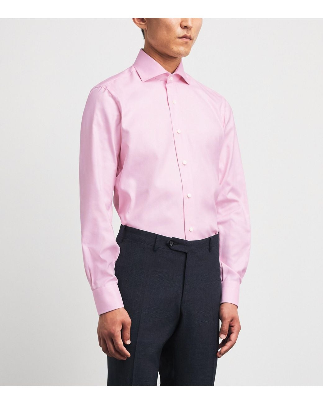Barba Napoli Blue Cotton Oxford Shirt for men