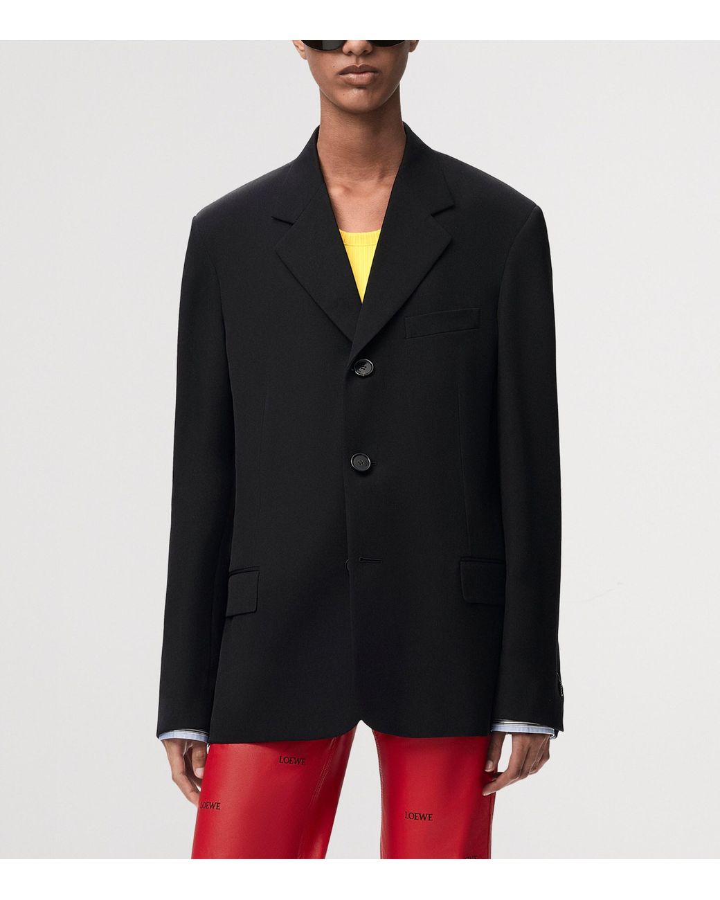 Loewe Blue Wool-Blend Layered-Cuff Blazer