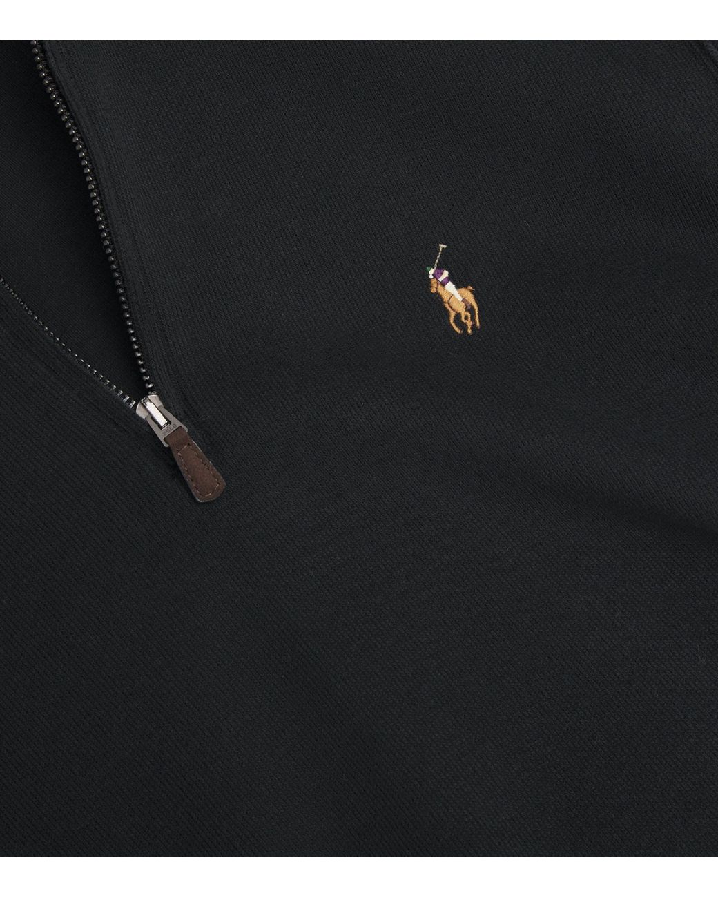 Polo Ralph Lauren Black Cotton Quarter-Zip Sweater for men
