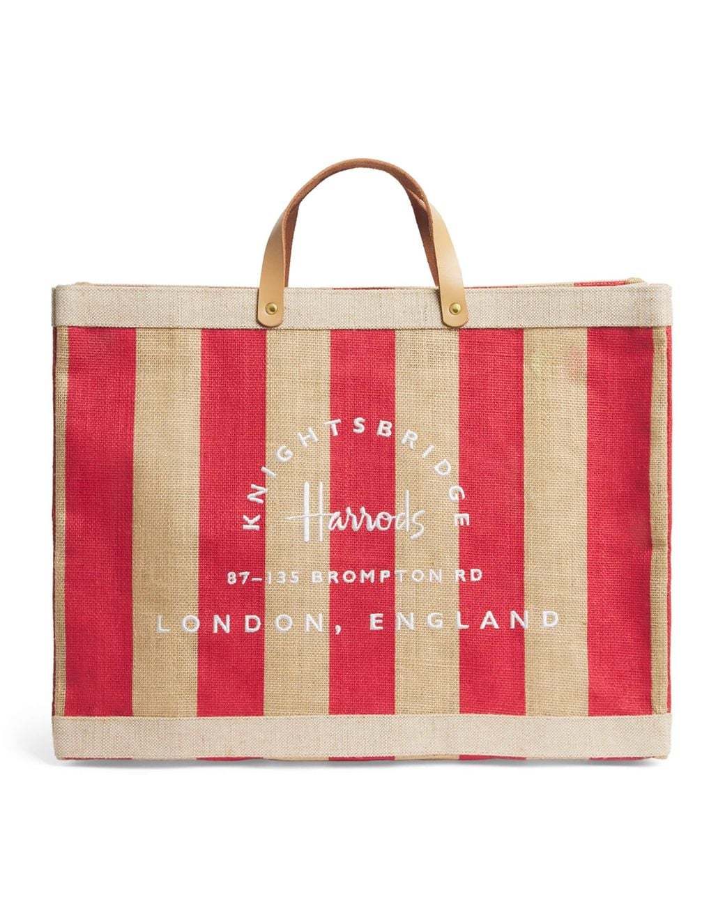 Harrods Pink Large Canvas Stripe Knightsbridge Shopper Bag