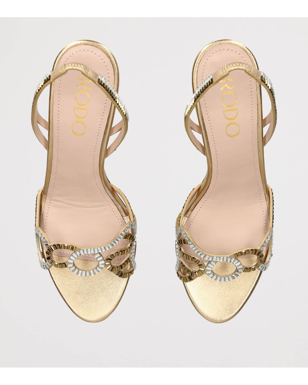 Rodo Metallic Crystal-Embellished Pearle Heeled Sandals 75