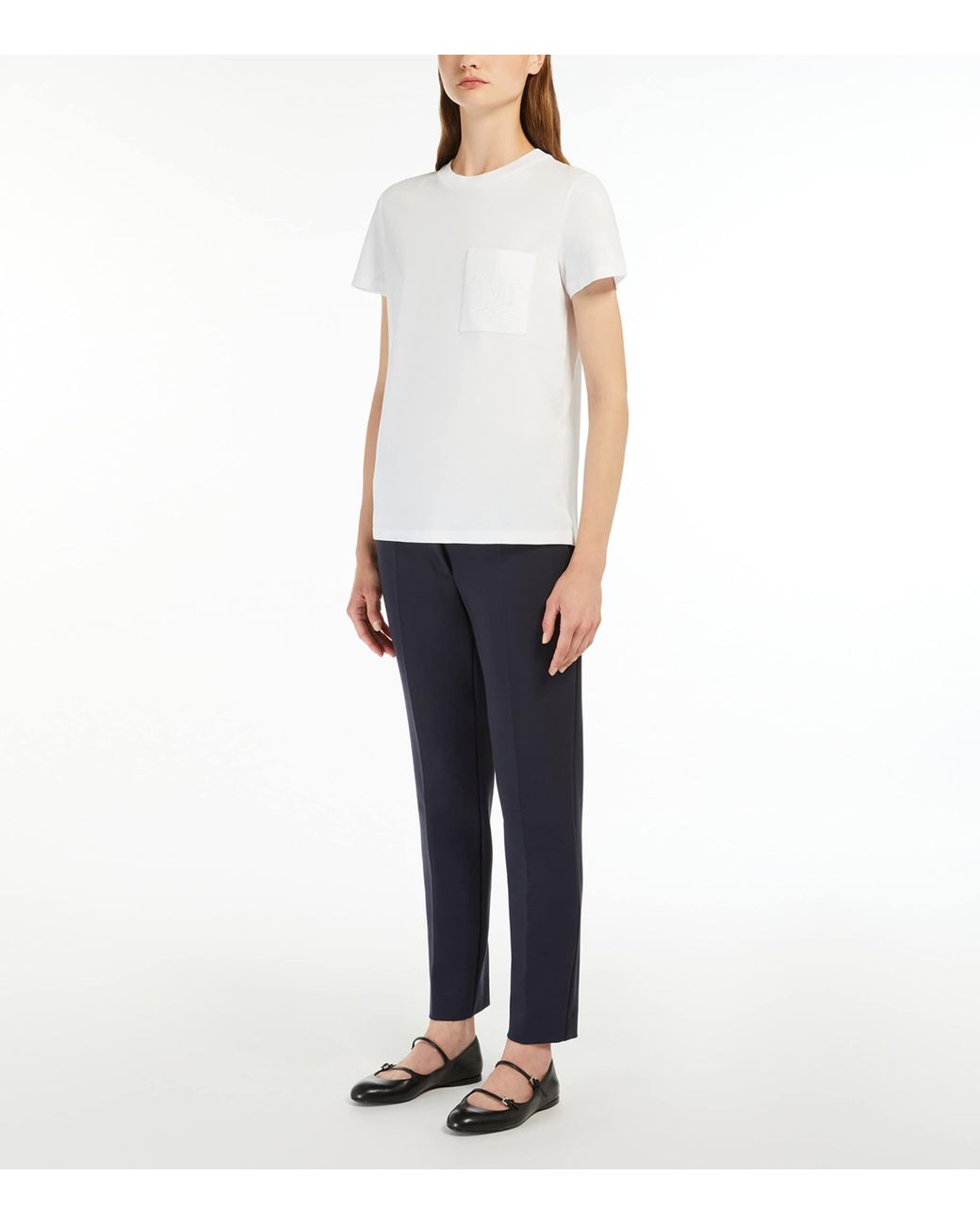 Max Mara White Cotton Logo T-Shirt