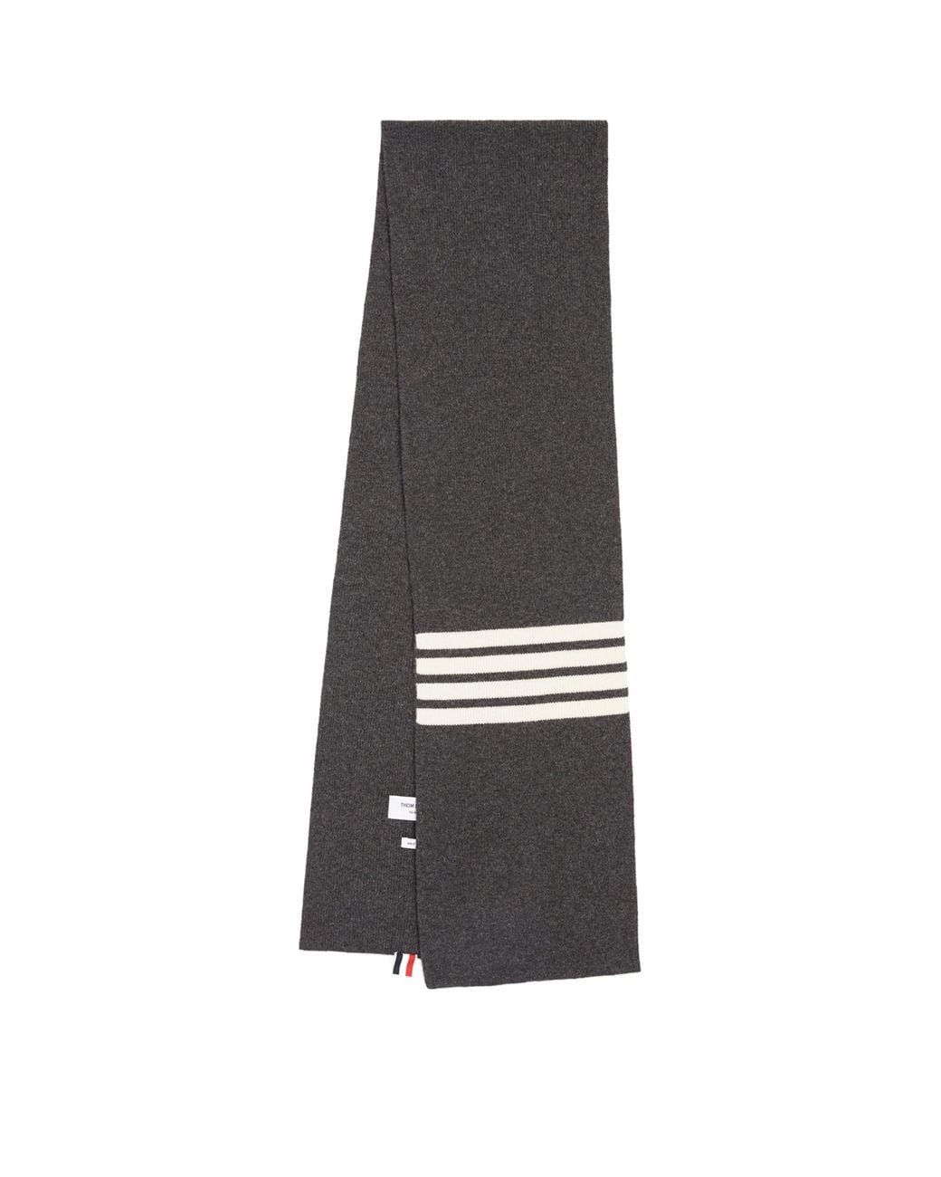 Thom Browne Black Cashmere 4-Bar Scarf for men