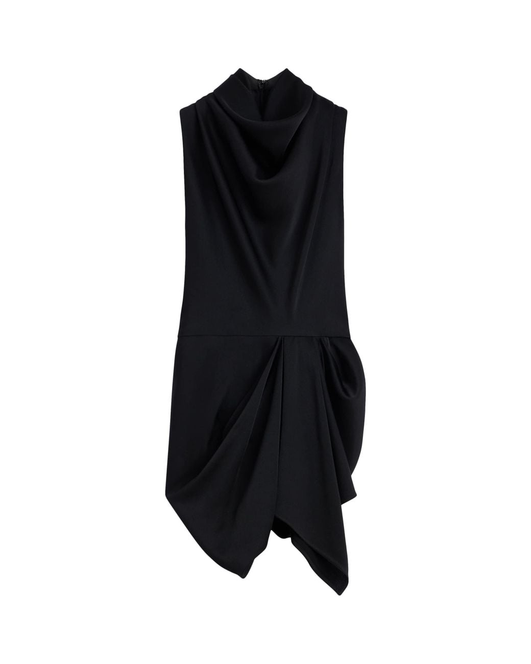 Givenchy Black Draped Cowl-Neck Blouse