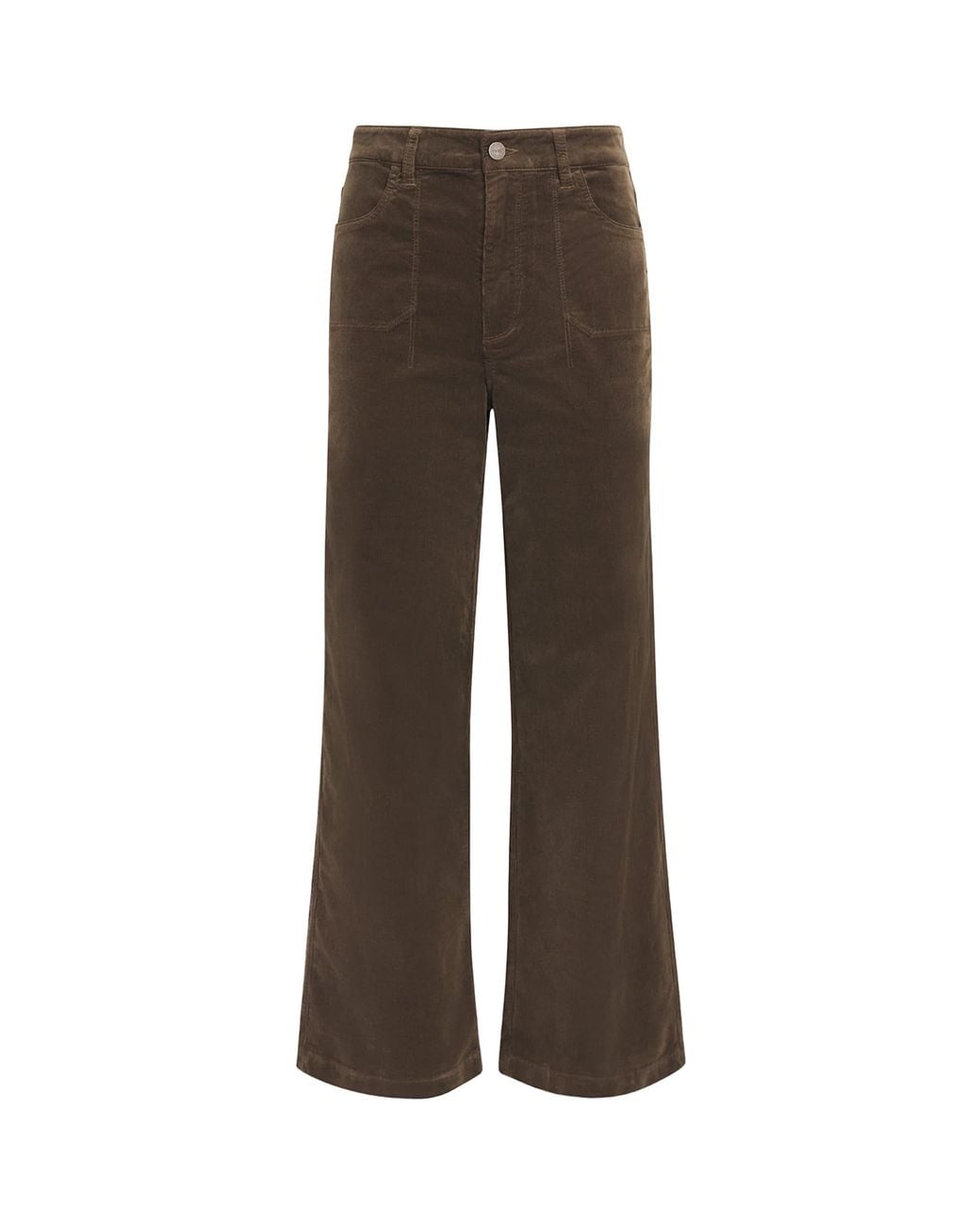 PAIGE Brown Corduroy Anessa Wide-Leg Trousers