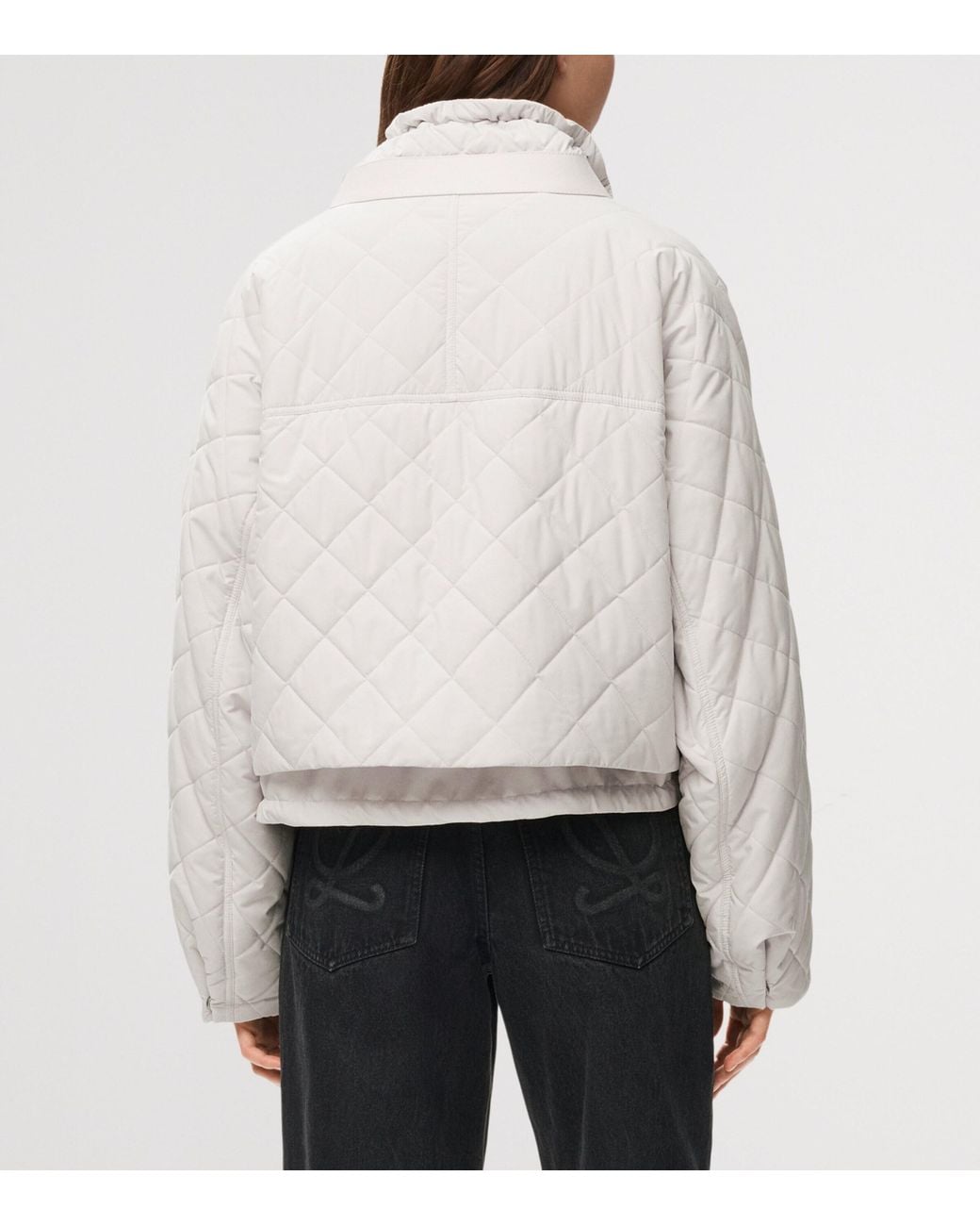 Loewe White High-Neck Quilted Jacket