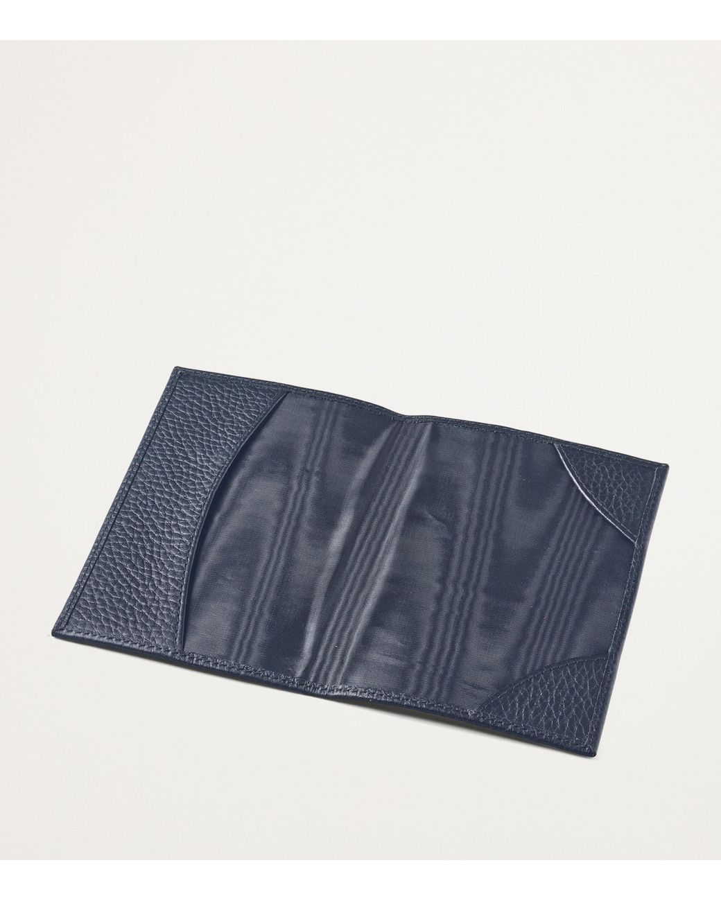 Aspinal Blue Leather Passport Cover for men
