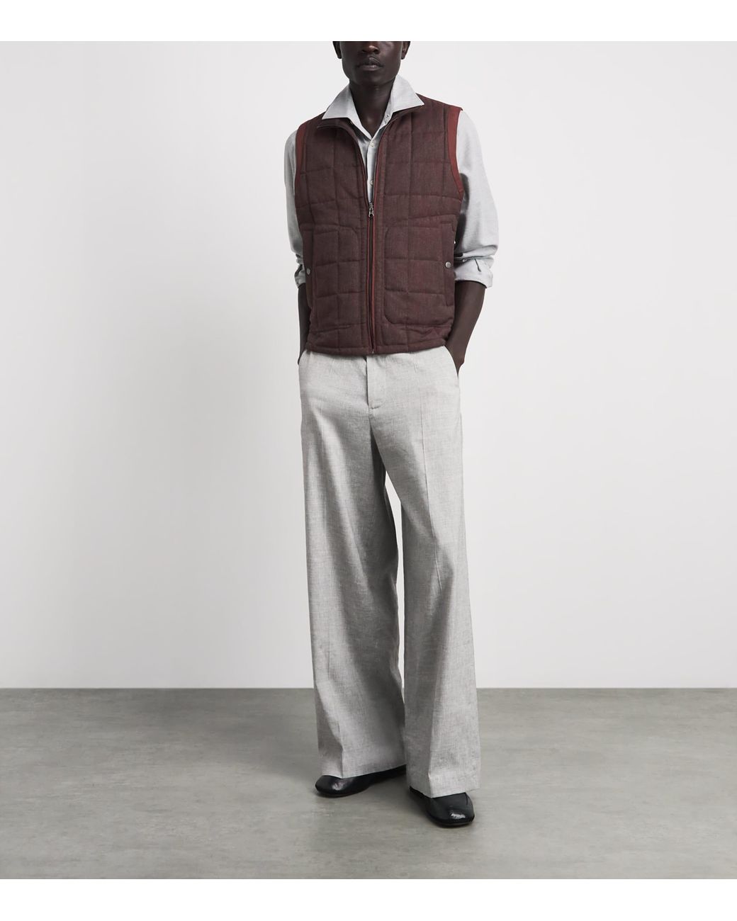 Pal Zileri Brown Reversible Padded Gilet for men